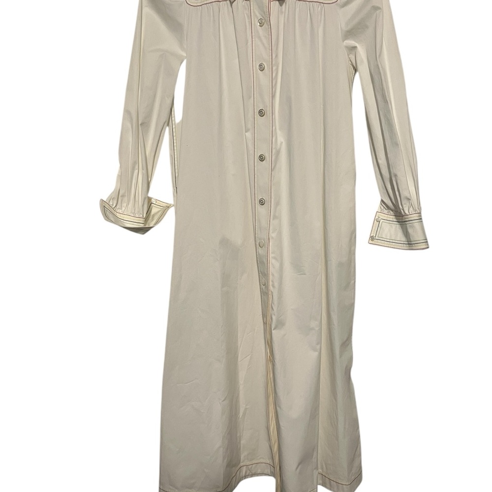 Tory Burch Elegant Cream Shirt Dress